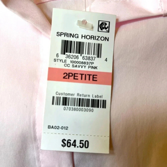 Charter Club Women Button Up Shirt 2P Pink Business Career Preppy $64.50 Modest - Picture 9 of 16